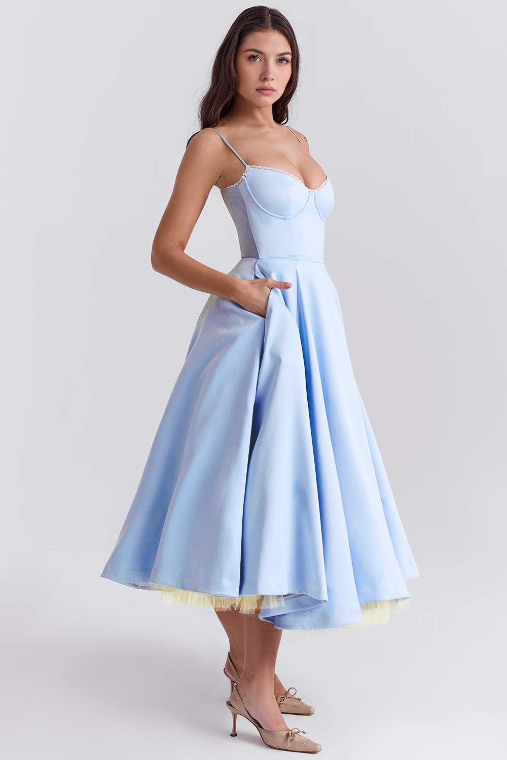 Robe mi-longue Cloe - Double épaisseur