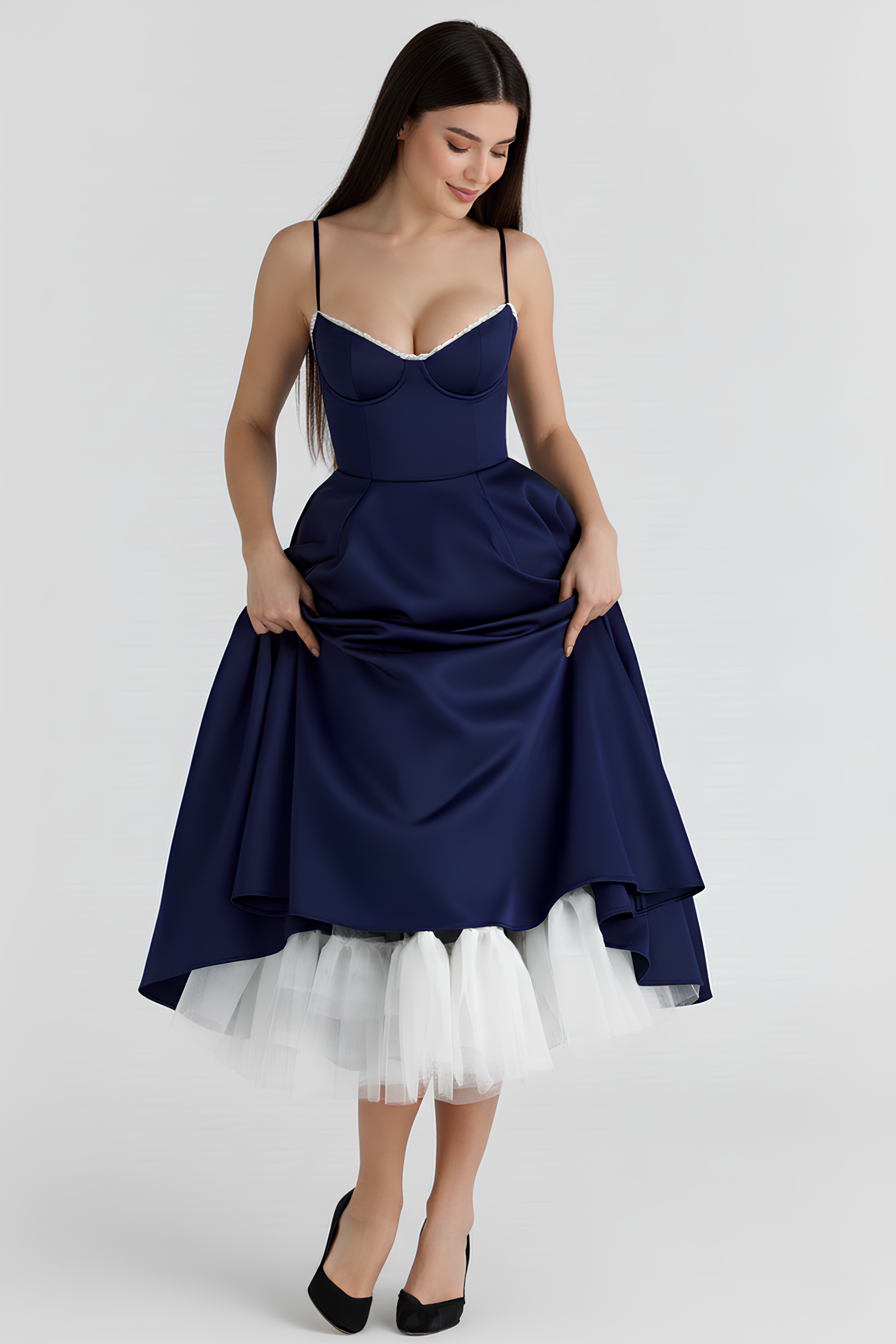 Robe mi-longue Cloe - Double épaisseur
