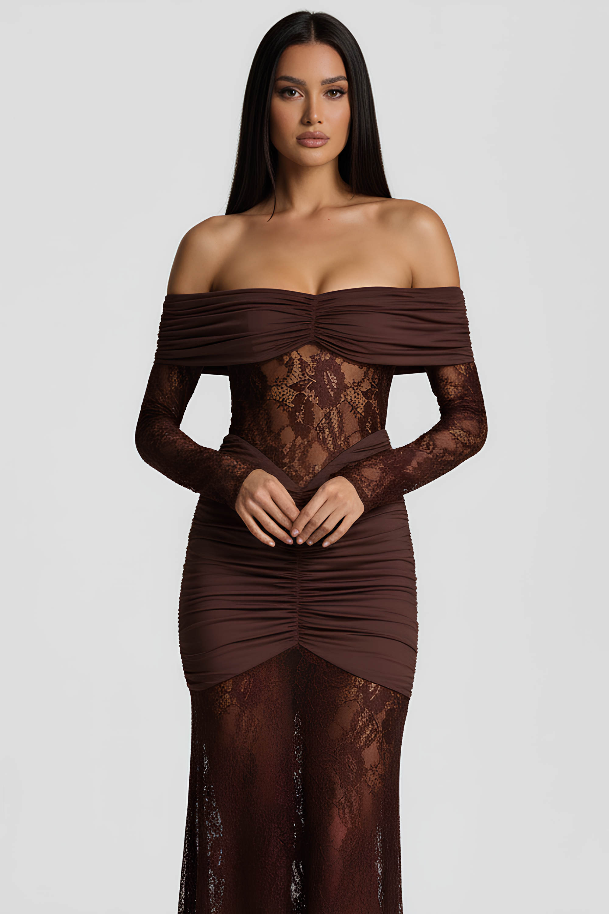 Robe longue en dentelle Karla