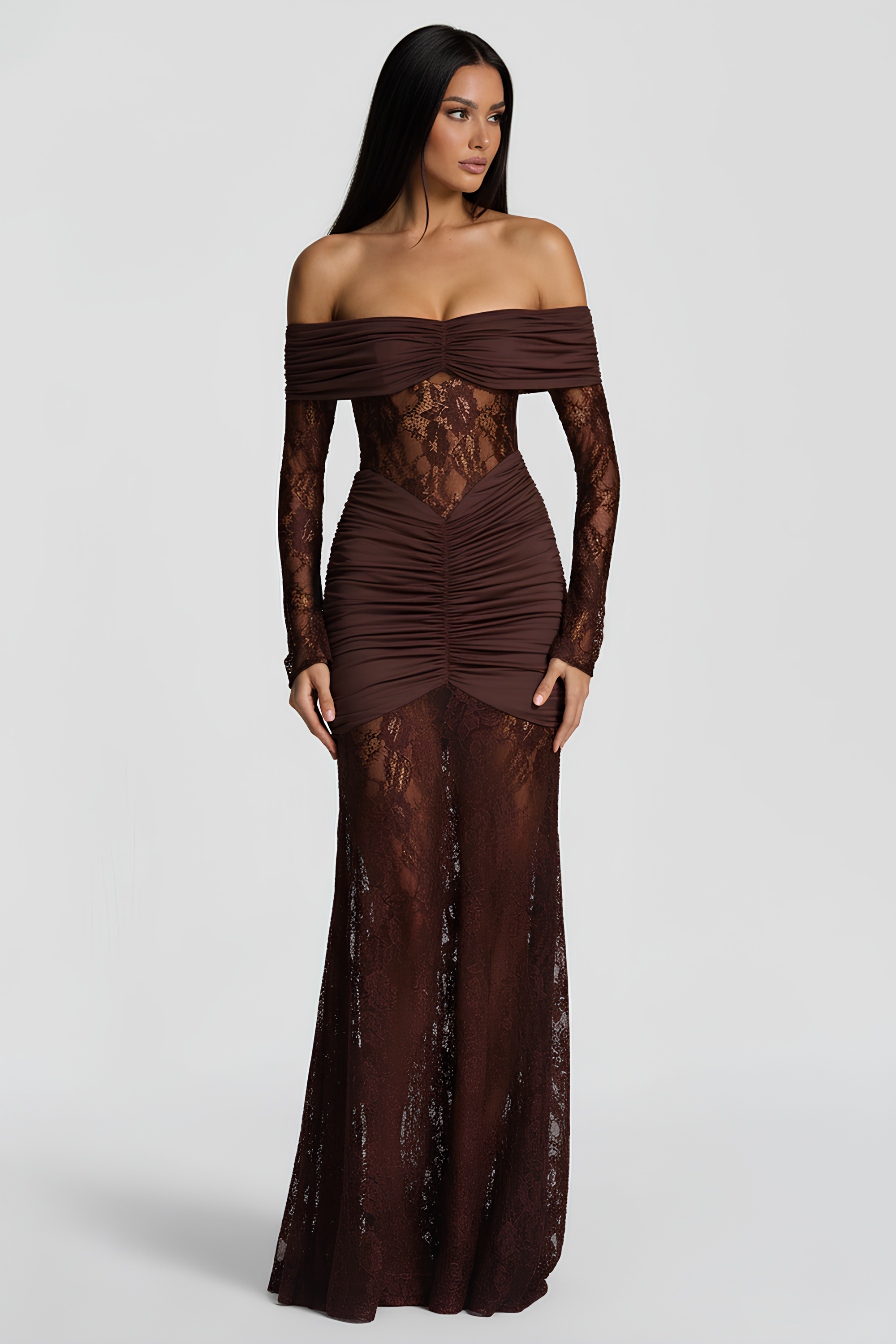 Robe longue en dentelle Karla