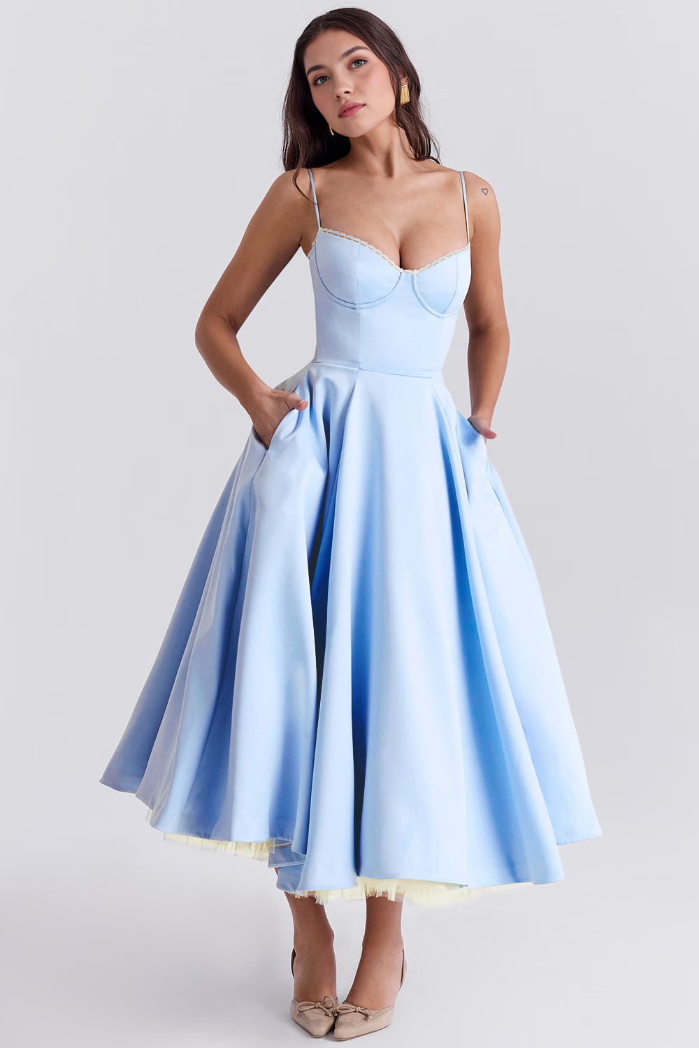 Robe mi-longue Cloe - Double épaisseur