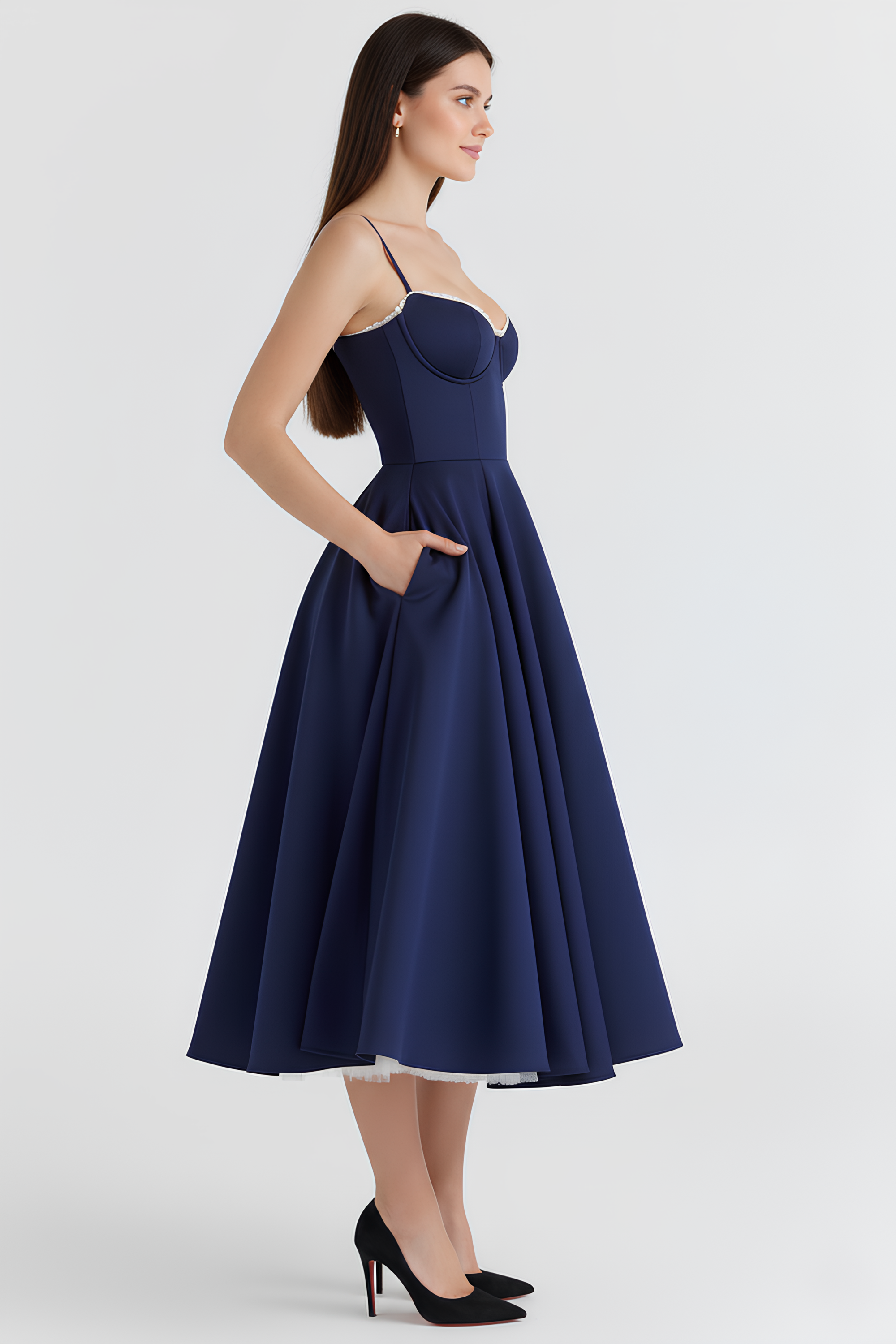 Robe mi-longue Cloe - Double épaisseur